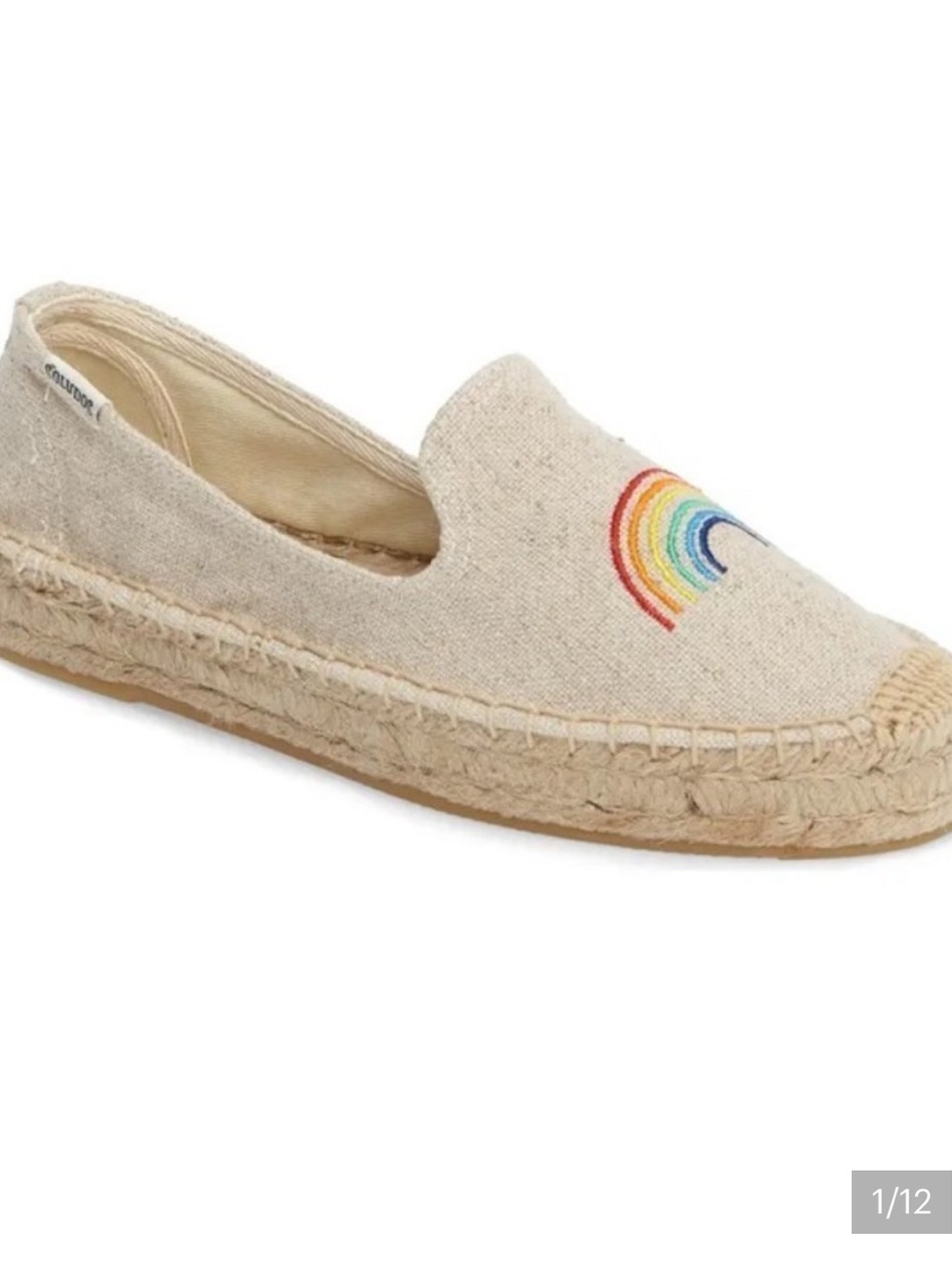 Soludos Espadrille Slip-On with Rainbow Embroidery size 10